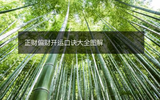 正財偏財開運口訣大全圖解