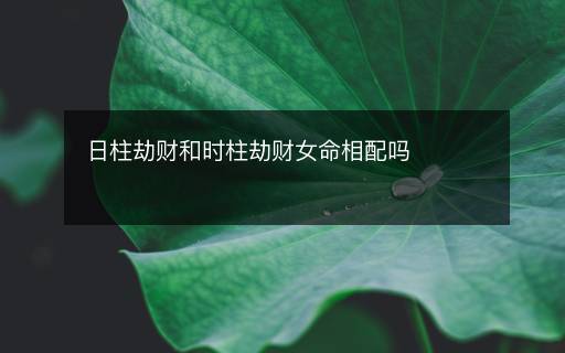 日柱劫財和時柱劫財女命相配嗎