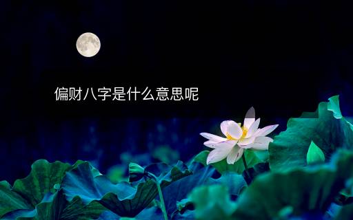 偏財(cái)八字是什么意思呢