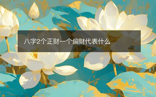八字2個正財(cái)一個偏財(cái)代表什么