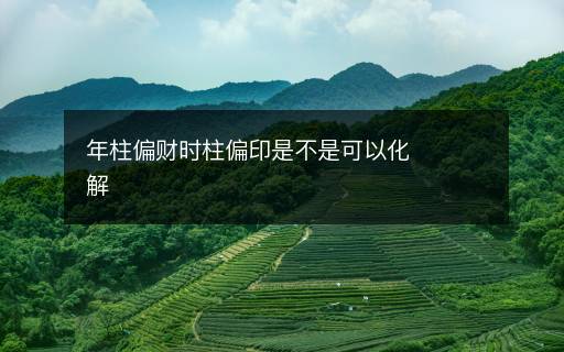 年柱偏財時柱偏印是不是可以化解