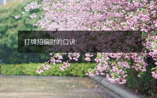 打牌招偏財?shù)目谠E