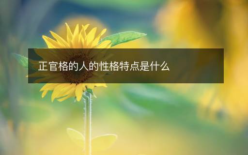 正官格的人的性格特點是什么