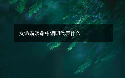 女命婚姻命中偏印代表什么