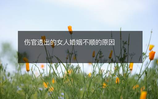 傷官透出的女人婚姻不順的原因