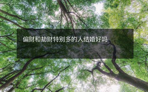 偏財(cái)和劫財(cái)特別多的人結(jié)婚好嗎