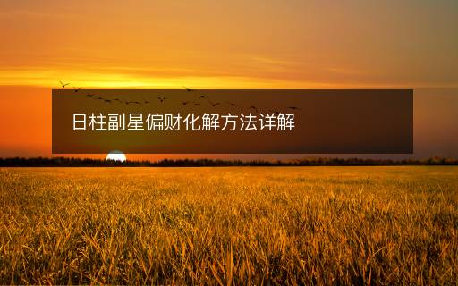 日柱副星偏財化解方法詳解