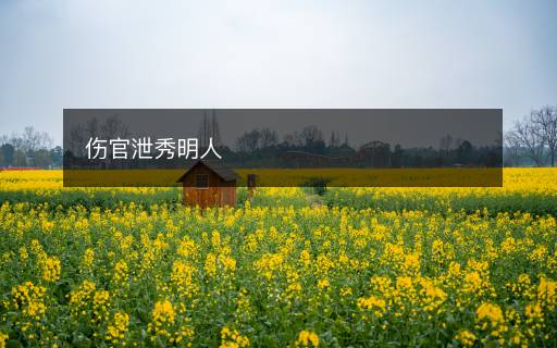 傷官泄秀明人