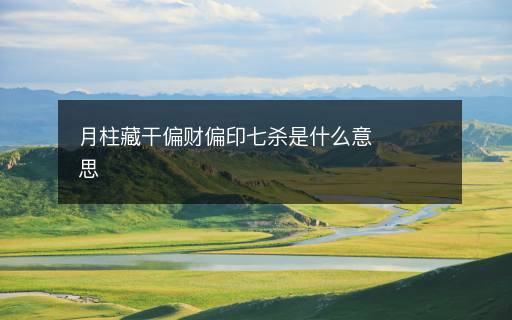 月柱藏干偏財(cái)偏印七殺是什么意思