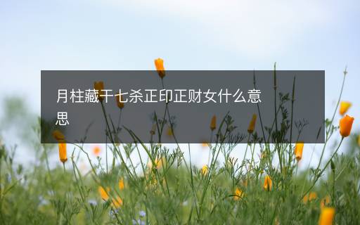 月柱藏干七殺正印正財女什么意思