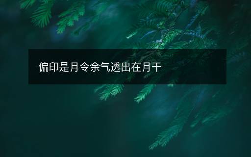偏印是月令余氣透出在月干