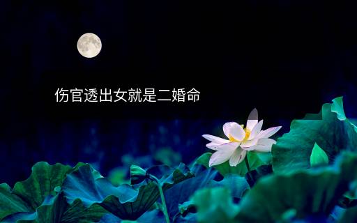 傷官透出女就是二婚命