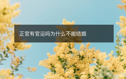 正官有官運(yùn)嗎為什么不能結(jié)婚