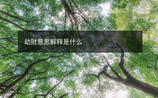 劫財(cái)意思解釋是什么