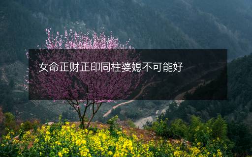 女命正財(cái)正印同柱婆媳不可能好
