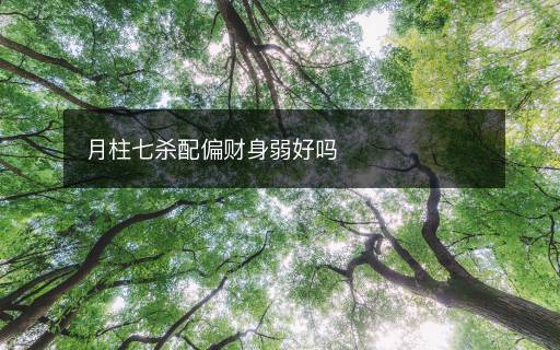 月柱七殺配偏財身弱好嗎