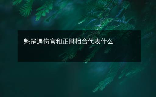 魁罡遇傷官和正財相合代表什么