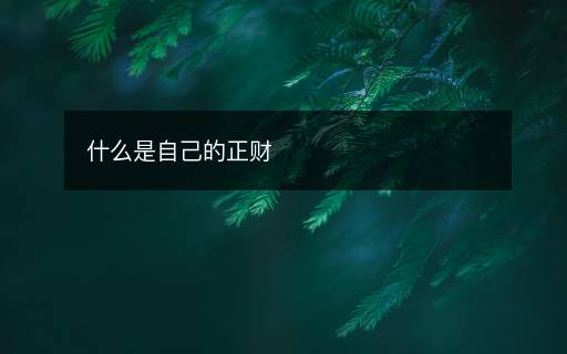 什么是自己的正財(cái)