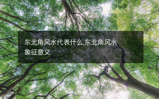 東北角風(fēng)水代表什么,東北角風(fēng)水象征意義