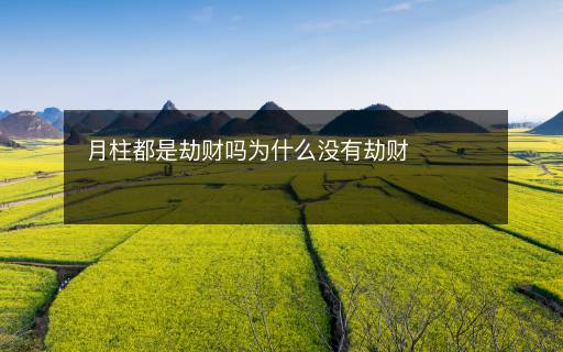 月柱都是劫財(cái)嗎為什么沒有劫財(cái)