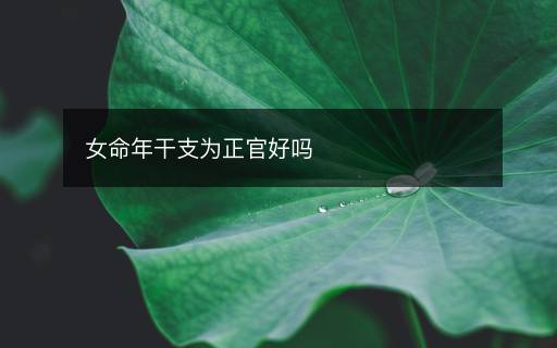 女命年干支為正官好嗎