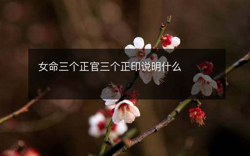 女命三個正官三個正印說明什么