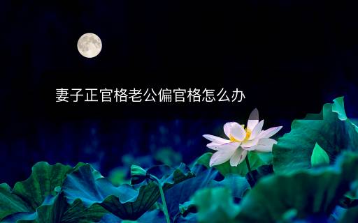 妻子正官格老公偏官格怎么辦