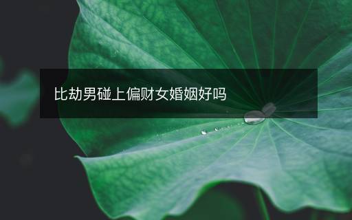 比劫男碰上偏財女婚姻好嗎