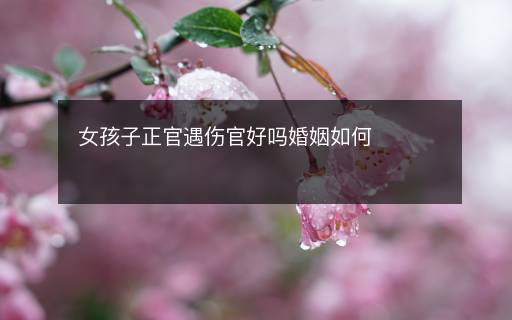 女孩子正官遇傷官好嗎婚姻如何