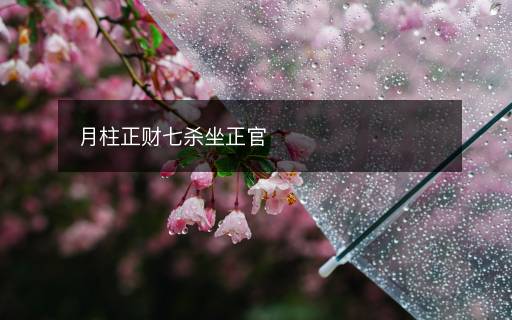 月柱正財(cái)七殺坐正官