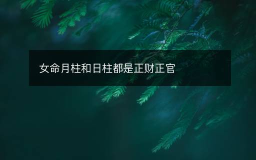 女命月柱和日柱都是正財(cái)正官