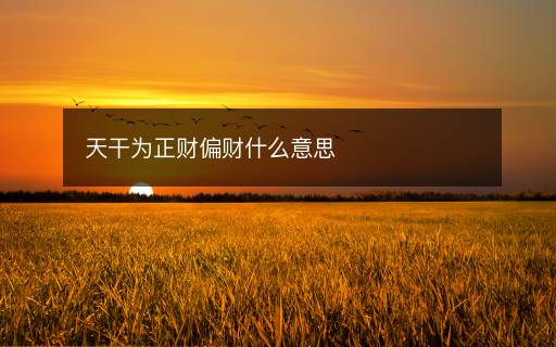 天干為正財偏財什么意思
