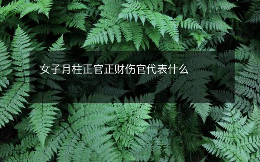 女子月柱正官正財傷官代表什么
