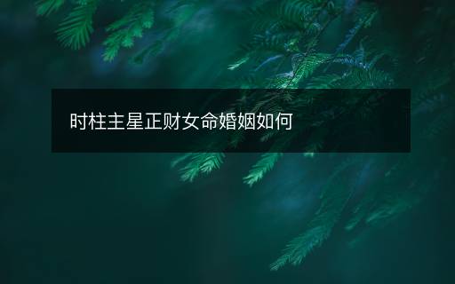 時(shí)柱主星正財(cái)女命婚姻如何