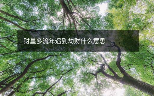財星多流年遇到劫財什么意思