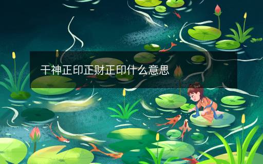 干神正印正財正印什么意思