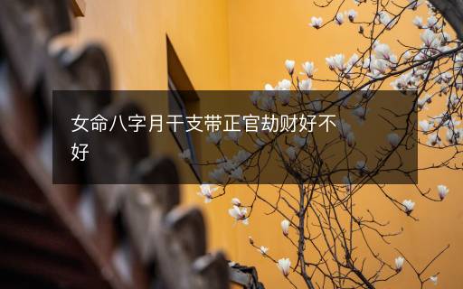 女命八字月干支帶正官劫財好不好