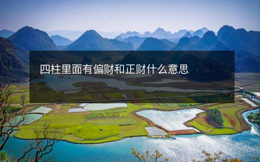 四柱里面有偏財(cái)和正財(cái)什么意思