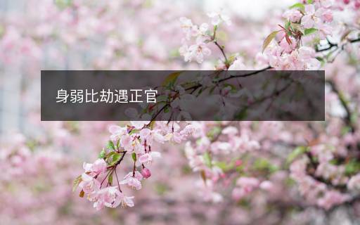身弱比劫遇正官