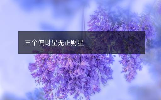 三個(gè)偏財(cái)星無(wú)正財(cái)星
