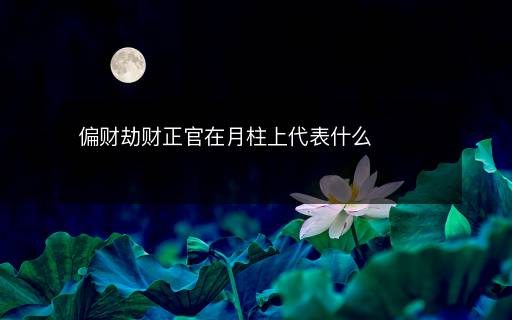 偏財劫財正官在月柱上代表什么
