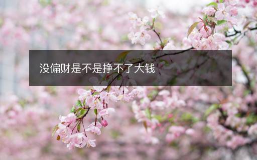 沒(méi)偏財(cái)是不是掙不了大錢(qián)