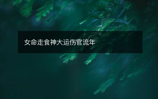 女命走食神大運傷官流年