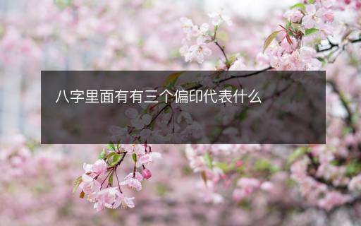 八字里面有有三個偏印代表什么