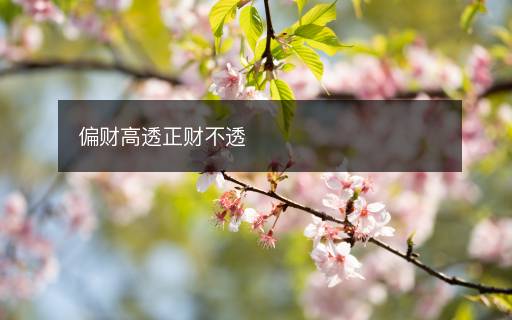 偏財高透正財不透