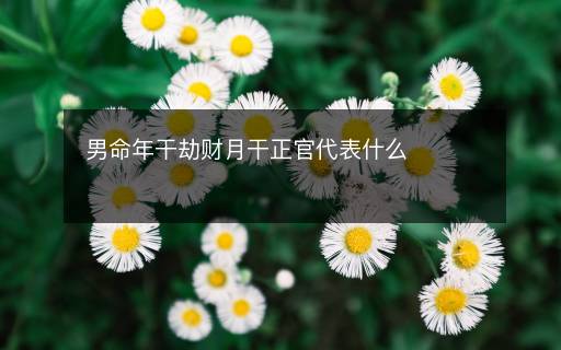男命年干劫財(cái)月干正官代表什么