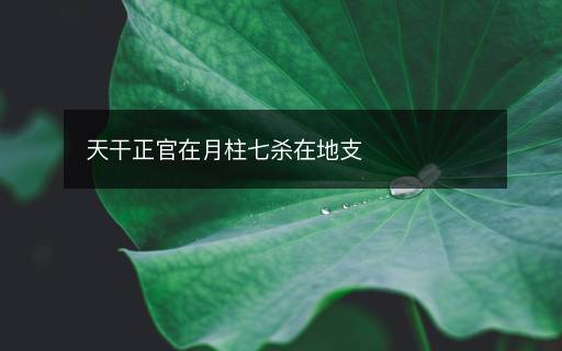天干正官在月柱七殺在地支