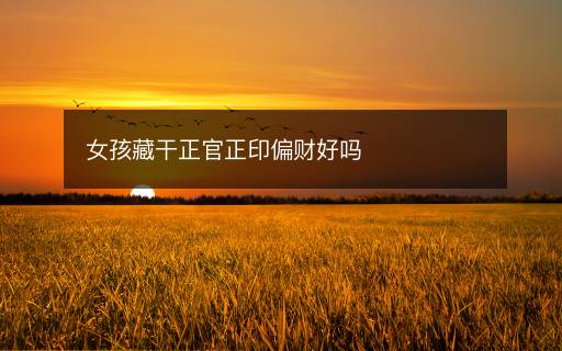 女孩藏干正官正印偏財好嗎