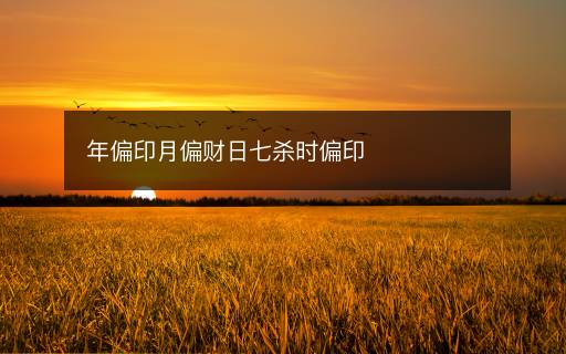 年偏印月偏財日七殺時偏印