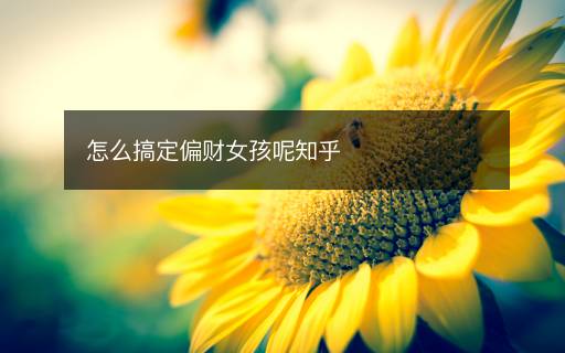 怎么搞定偏財女孩呢知乎